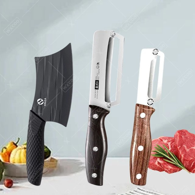 WXCOO Multifunktionales Küchenmesser aus Edelstahl als Schälmesser, Obstschäler und Fleischbeil zum Grillen - Bild 1