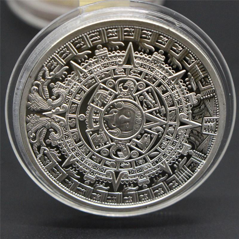 ADM Maya Azteken Souvenir Münze aus Metall in Silber - Bild 2