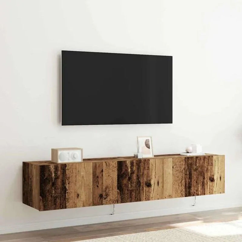 Vidaxl TV-Wandregal aus Holz in Braun im Industrial Design, B/T/H: 80 x 35 x 31 cm - Bild 1