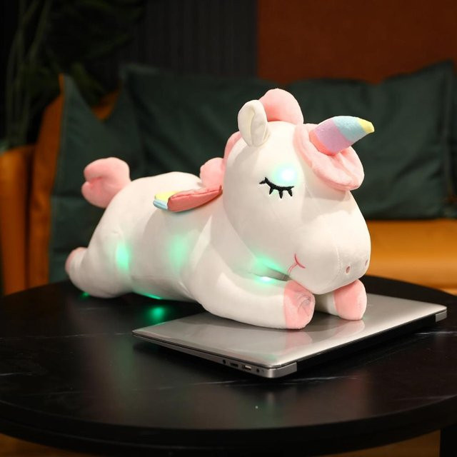 Kidsly Einhorn Plüschtier, leuchtendes LED Licht, weiß, 50cm - Bild 1