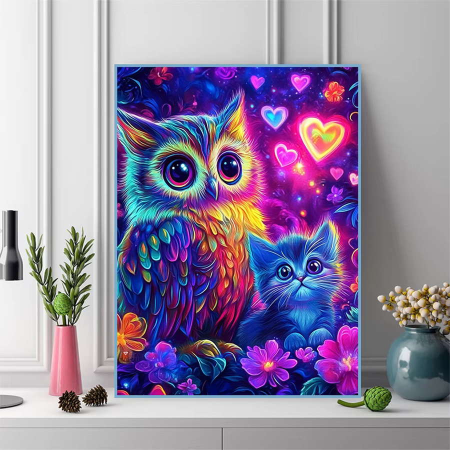 EverShine DIY 5D Diamantstickerei Eule als Kreuzstich Malerei Set mit Strass Mosaik in Multicolour, B/H: 20 x 20 cm - Bild 3