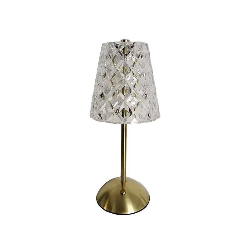 GGBEE Wiederaufladbare Touch-Tischlampe aus Kristall und Metall in Gold, dimmbar mit 3 Farbmodi, tragbares Nachtlicht für Schlafzimmer und Wohnzimmer - Bild 4