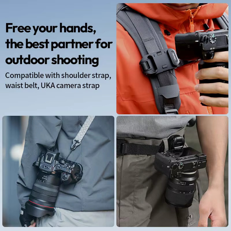 Ulanzi UKA07 Rucksack Kamera Clip Halterung Kit mit Quick Release Platte für Arca Swiss F38, Schwarz - Bild 3