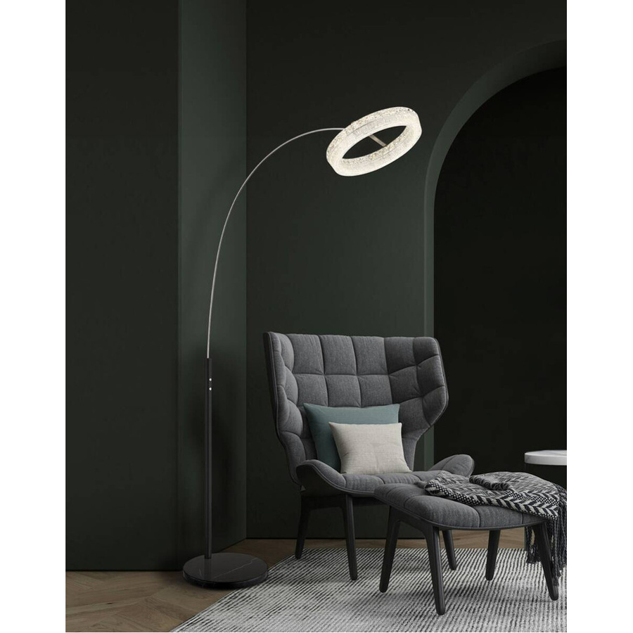 GLOBO Stehleuchte LAUREL in Schwarz und Transparent aus Metall und Acryl, B/T/H: 40 x 92,5 x 190 cm - Bild 2