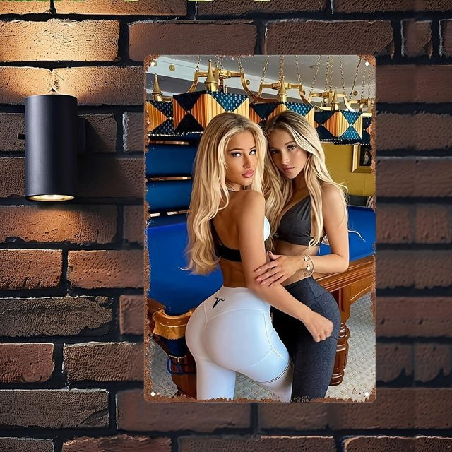 Voguish 2D-Wandkunstschild aus Metall in Schwarz – Moderne Fitness-Dekoration für Zuhause, Fitnessstudio oder Yoga-Studio - Bild 1