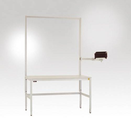 Manuflex LZ8289.2001 ESD-Eurokasten-Halterelement mit Doppelgelenk aus Aluminium in Schwarz, B/T/H: 40,5 x 30,5 x 3,5 cm - Bild 1