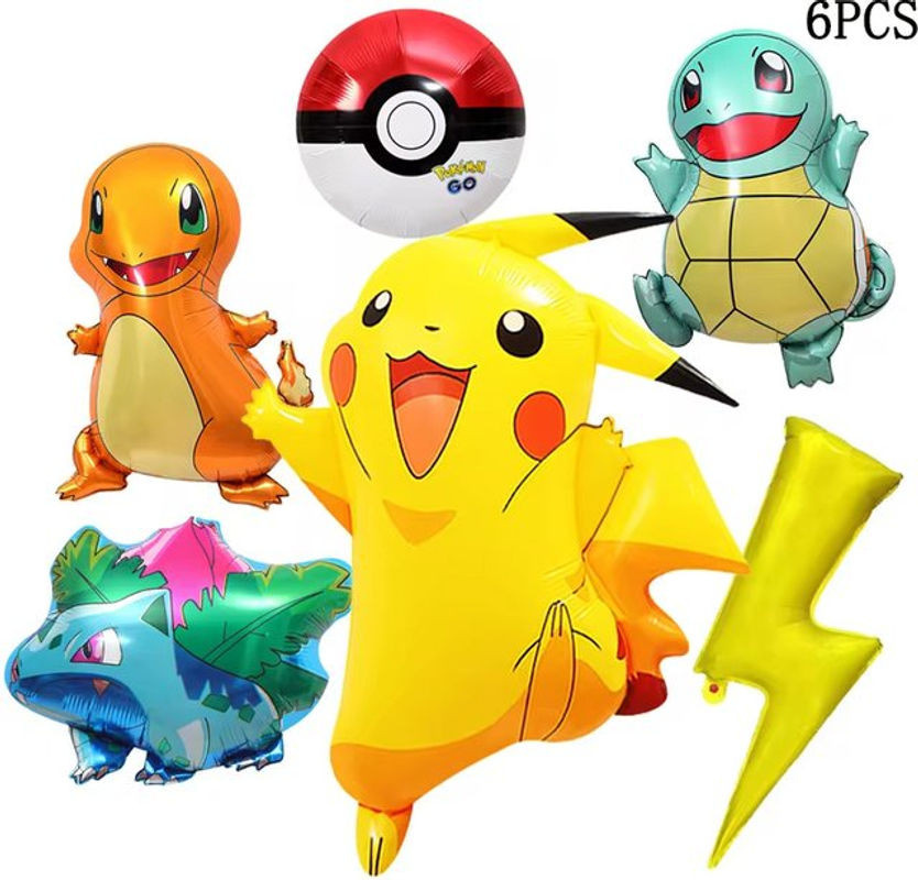 Potdemiel Pikachu und Bulbasaur Partyballons für deine Geburtstag Dekoration, mehrfarbig - Bild 1