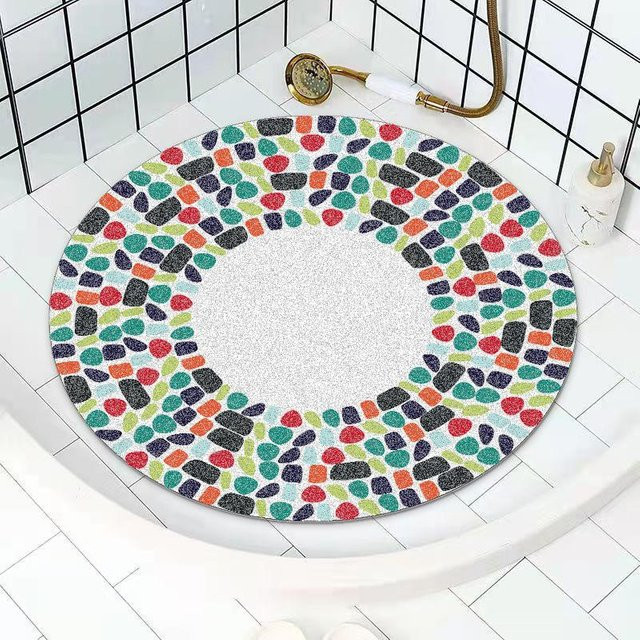Runde rutschfeste Badezimmer Matte mit Hohlmaschenboden für den Duschraum, Durchmesser: 60 cm - Bild 1