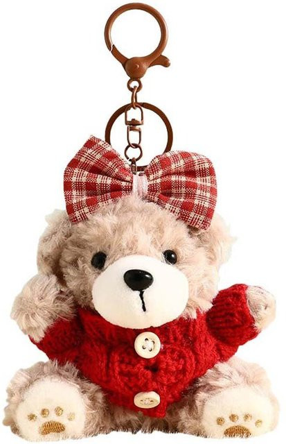 Schlüsselanhänger Plüschbär, rot, Legierung, Unisex - Bild 1