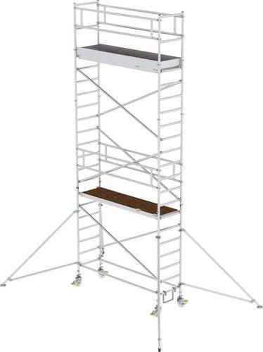 MUNK Günzburger Steigtechnik Alu-Rollgerüst mit Ausleger in Silber, Arbeitshöhe max.: 7,4 m, Länge: 245,0 cm - Bild 1