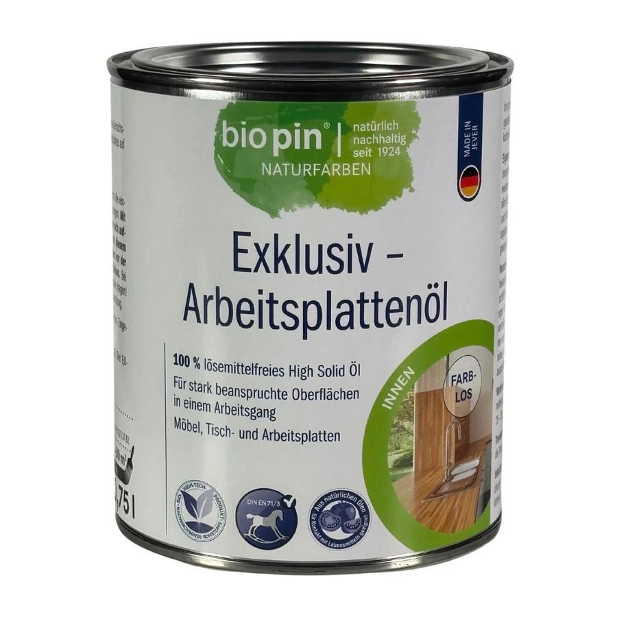 Biopin Exklusiv Arbeitsplattenöl High Solid, transparent, satin-glänzend, 0,75 l - Bild 2
