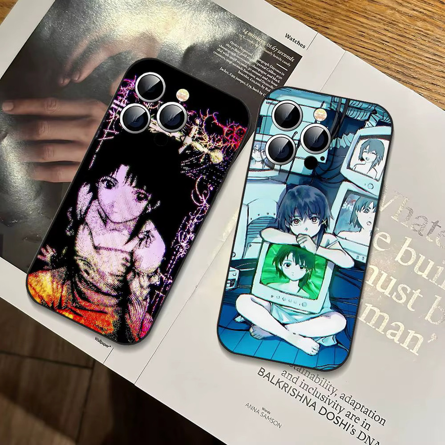 Schwarze stoßfeste Handyhülle Serial Experiments Lain für Apple iPhone 11 bis iPhone 17 Pro Max Plus Mini - Bild 4