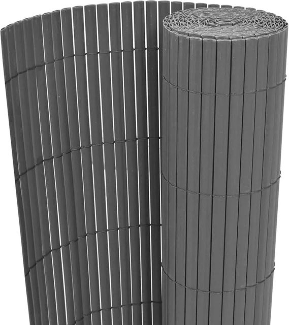vidaXL Gartenzaun doppelseitig aus PVC in Grau, Höhe: 90 cm, Länge: 500 cm - Bild 1