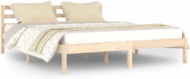 vidaXL Massivholzbett aus Kiefer in Braun, B/T/H: 160 x 200 x 69,5 cm - Bild 1