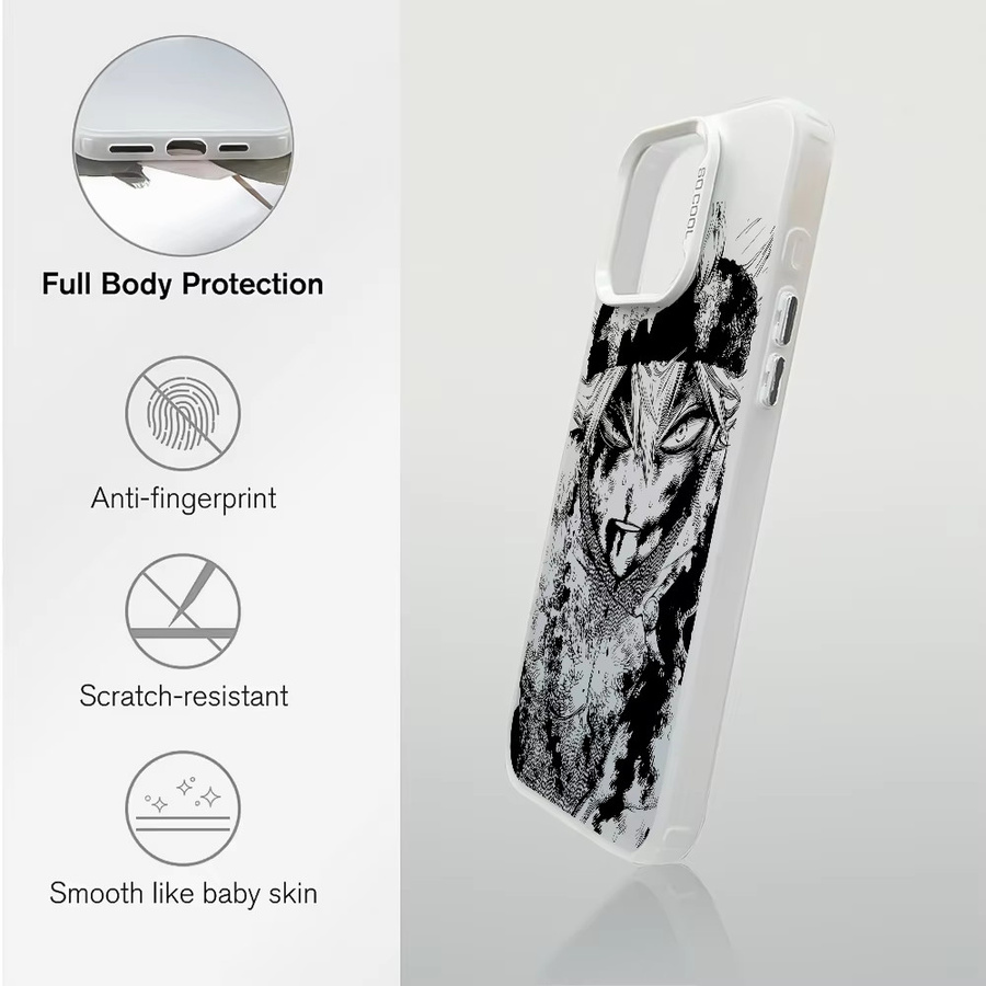 C-Clover Asta Handyhülle für iPhone 16 15 14 13 12 11 Pro Max in Schwarz Matt mit Laser Metallic Aurora Effekt - Bild 1