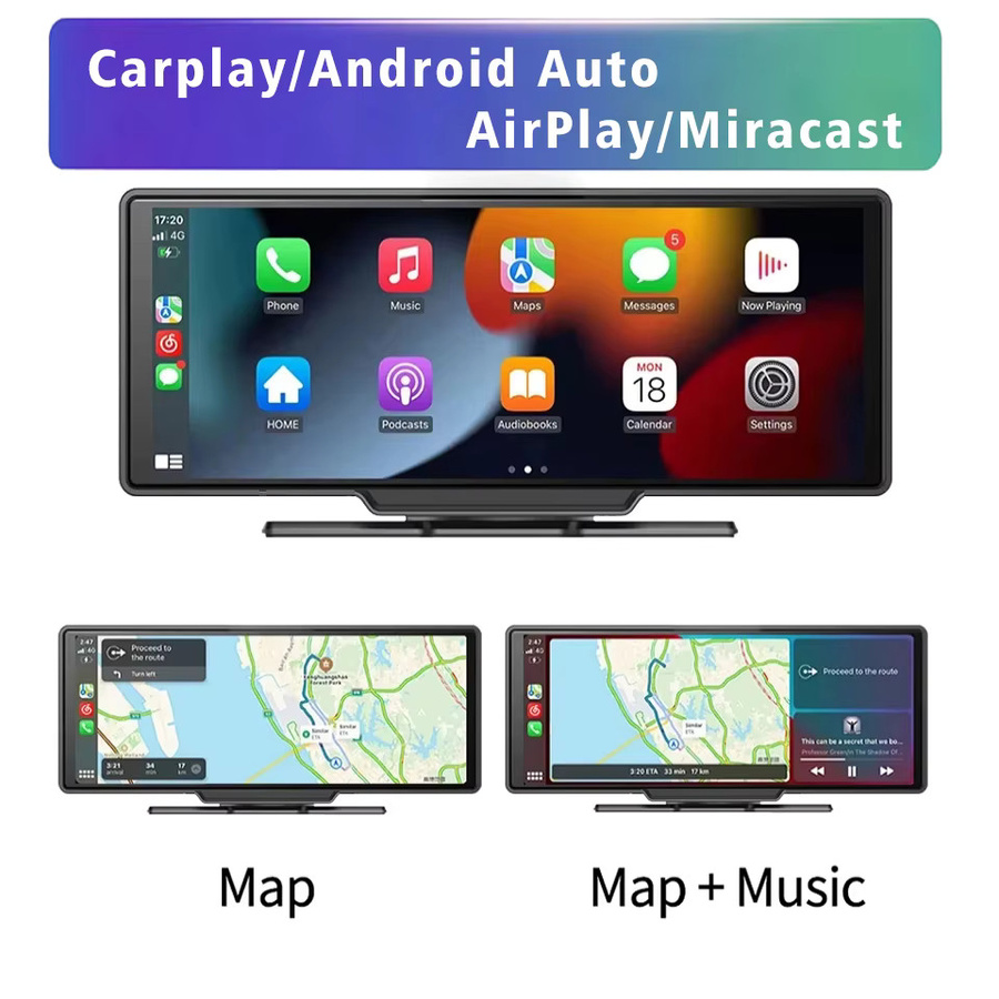 MYOLSD Dash Cam 4K UHD Rückspiegel Dashcam mit Android Auto, Apple CarPlay, GPS und 5G WIFI in Schwarz - Bild 3