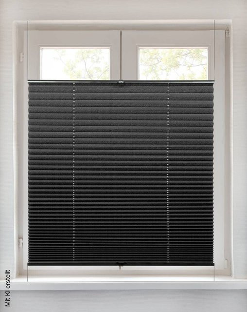 Boviva Spannplissee Single Pleat in Schwarz, blickdicht, Breite: 60 cm, Höhe: 210 cm - Bild 1