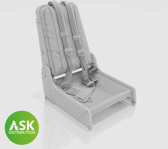 Das Werk Messerschmitt P.1101 Seat (Me 262 type) mit Seat belts, 3D print, 1:32 - Bild 1