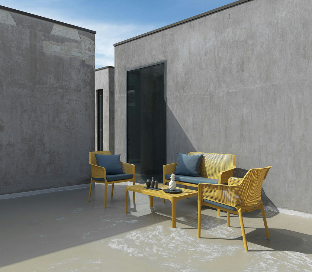 Nardi Net Relax Lounge Stuhl in Gelb aus Kunststoff und Glasfaser für Garten und Terrasse - Bild 2