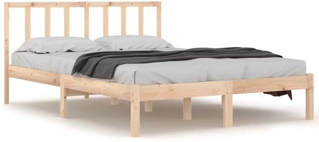 vidaXL Massivholzbett aus Kiefer in Braun mit rustikaler Optik, B/T/H: 160 x 200 cm - Bild 1