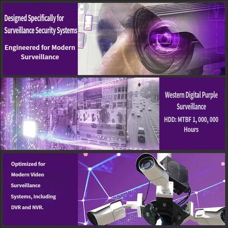 Western Digital WD Purple Festplatte für Heimsicherheitsüberwachung, 3,5 Zoll, SATA, 1TB bis 4TB - Bild 3