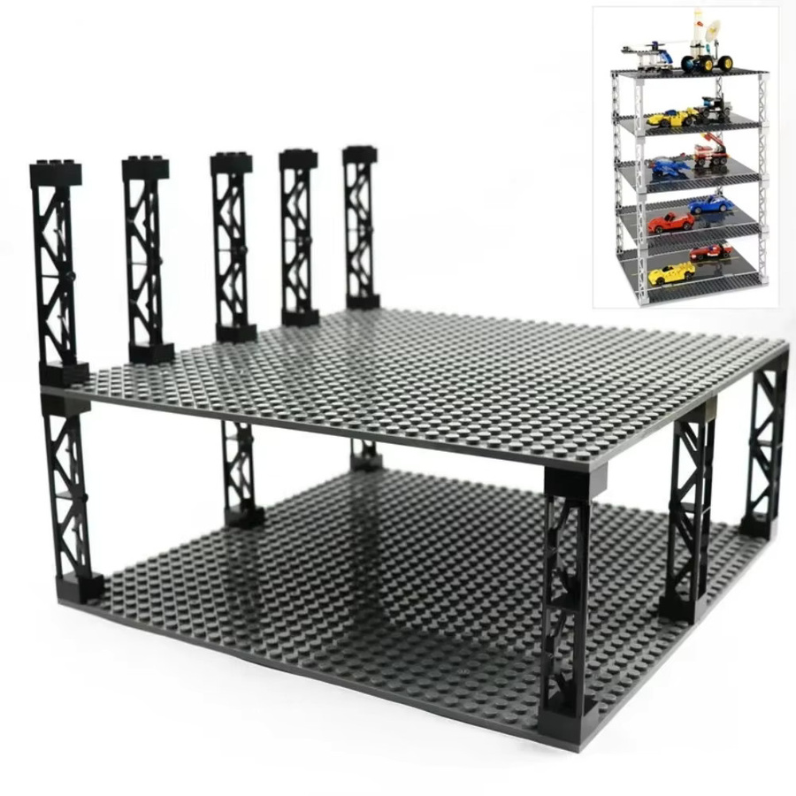 MOC City Bausteine Stützsäule für Züge und Autos, schwarzer Träger Halterung aus Kunststoff, kompatibel mit technischen Teilen 95347 und 58827 - Bild 4