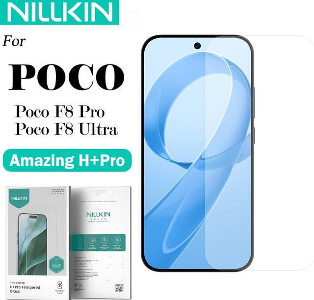 NILLKIN Displayschutzfolie aus gehärtetem Glas mit 9H Härte für POCO F8 Ultra, POCO F8 Pro und POCO H + Pro Serie, transparent - Bild 1