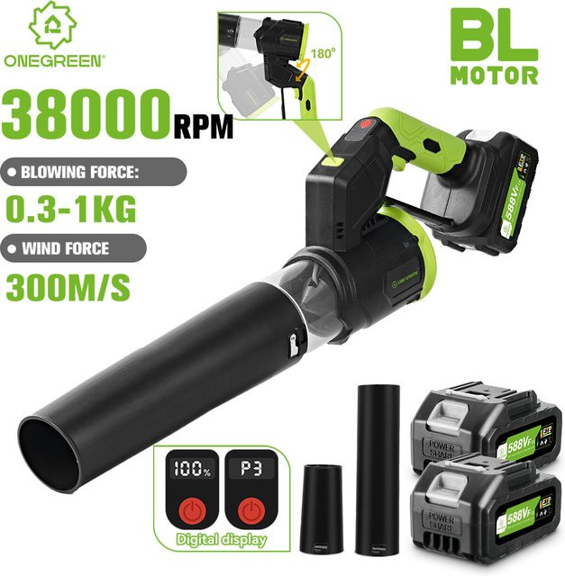 ONEGREEN 5000 W bürstenloses elektrisches Luftgebläse mit 38000 U/min, kabelloses Elektrowerkzeug für Makita 18 V Akku - Bild 1