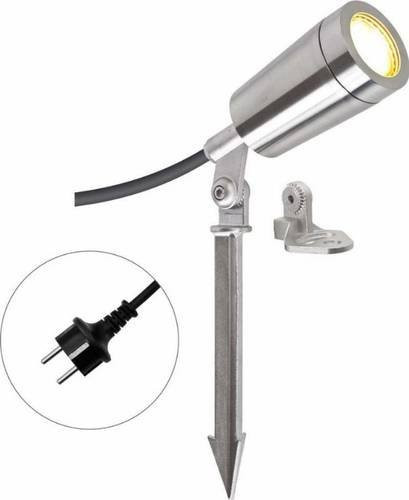 EVN LED-Gartenstrahler in Silber aus Edelstahl mit warmweißem Licht und Bodenstab - Bild 1