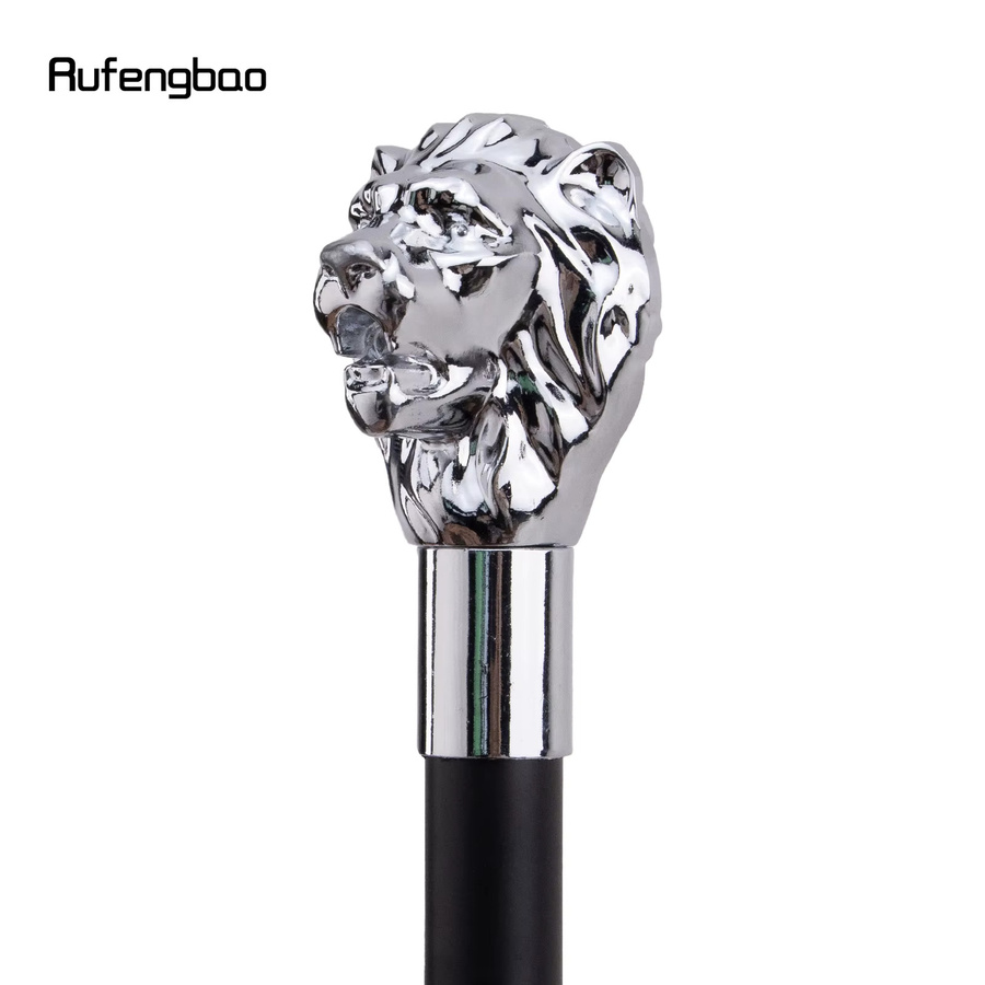 Rufengbao Weißer Luxus-Gehstock mit Löwenkopfgriff, Metall - Bild 1