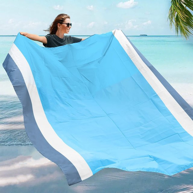 Dreifarbige Strandmatte von Binchi Outdoor Product, wasserdichte Picknickmatte aus Nylon für Camping und Outdoor, B/B: 70 x 100 cm - Bild 1