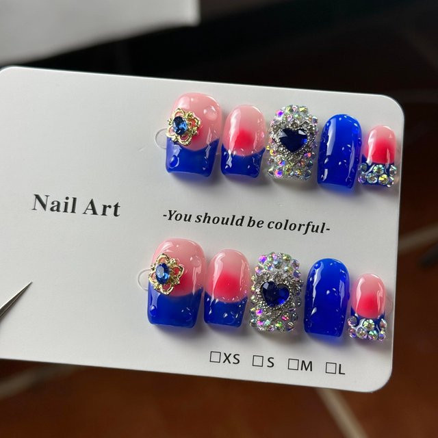 10 Stück Kranich Spitze, blau und rosa, glitzernd, mit Herz, Unisex - Bild 1