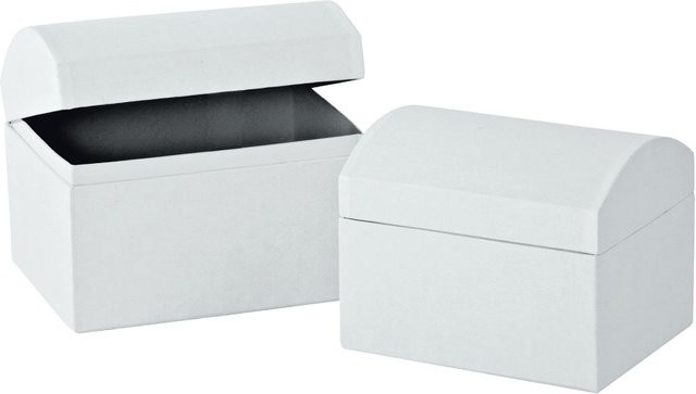 VBS 2er-Set Truhen aus weißem Karton, B/T/H: 15 x 12 x 12 cm - Bild 1