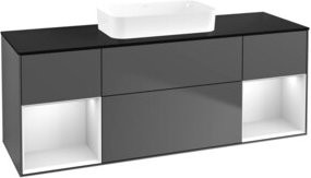 V&B Waschtischunterschrank Finion in Anthrazit lackiert, B/T/H: 160 x 50,1 x 50,1 cm - Bild 1