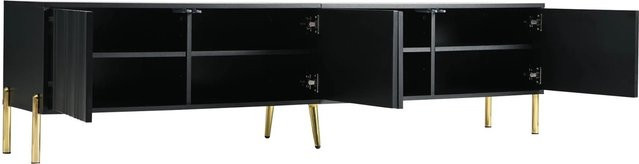 okwish TV Schrank in Schwarz mit Goldfüßen für dein Wohnzimmer, B/T/H: 190 x 48 x 38 cm - Bild 1