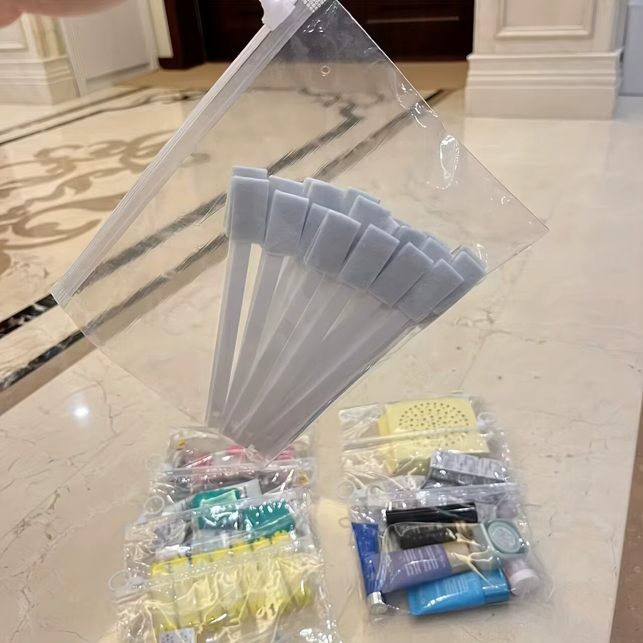 10 Stück transparente Reißverschlusstaschen aus Kunststoff für Schreibwaren, Kosmetik und Reise-Organisation - Bild 2