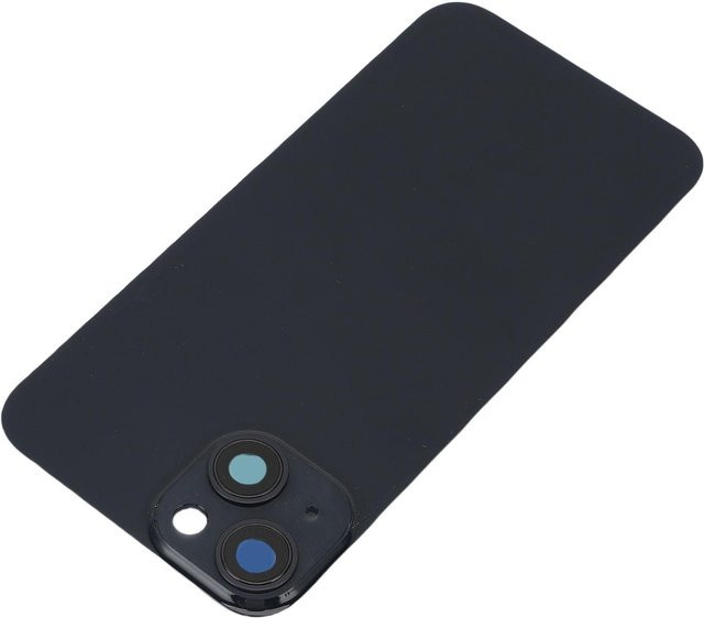 DIYelecs Ersatz-Rückglasabdeckung für iPhone 14 mit Kameraobjektivrahmen und Klebstoff-Reparaturset in Schwarz - Bild 1
