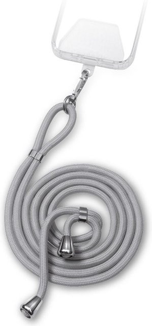Vivanco Smartphone Necklace Patch Handykette universal in Transparent und Grau - Bild 1