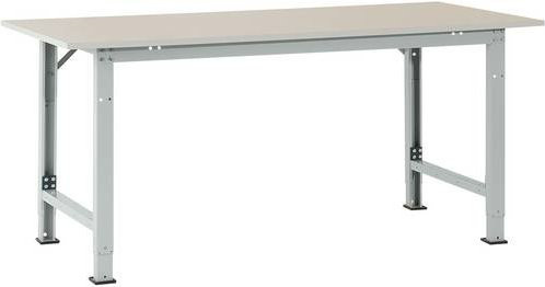 Manuflex PACKPOOL Spezial Packtisch mit Melaminplatte, Lichtgrau, B/T/H: 175 x 80 x 72,2-102,2 cm - Bild 1