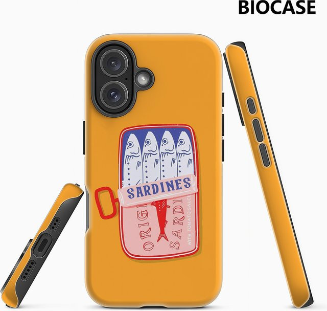 Potdemiel Handyhülle im Sardinen-Dosen-Design für iPhone 17 16 15 14 13 Pro Max Plus, magnetisch, Gelb - Bild 1