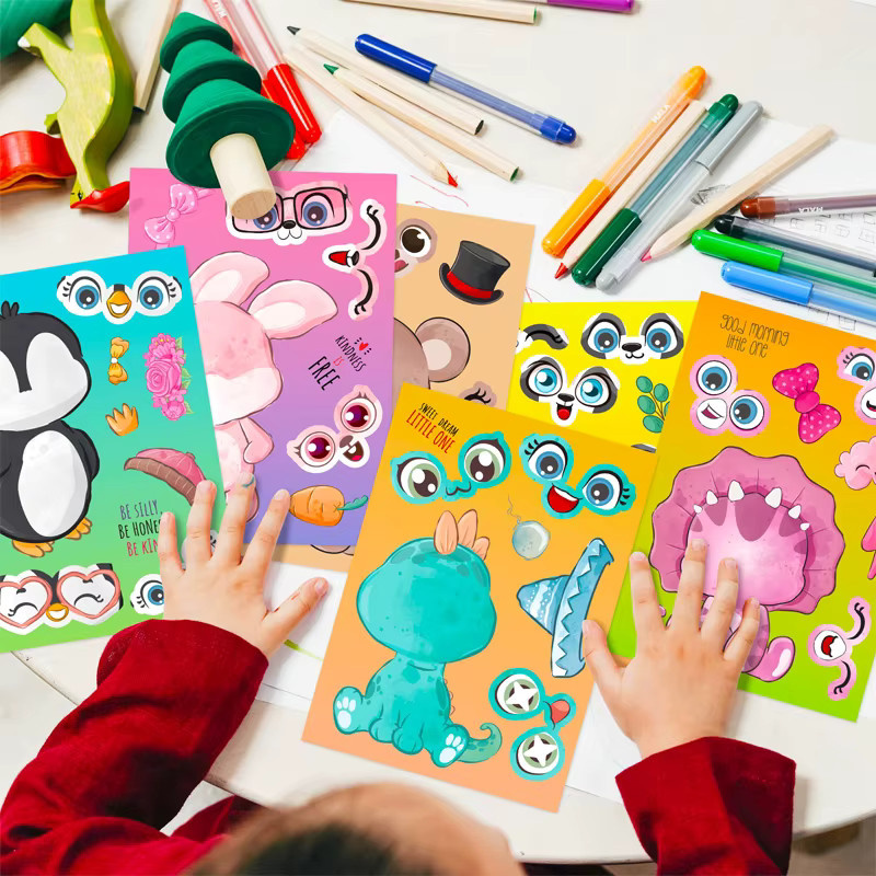 Monssjay Cartoon Tier Aufkleber, DIY Handwerk Aufkleber, 6er Set, Bunt / Mehrfarbig - Bild 2