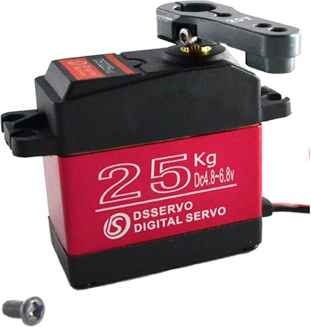 YUNIQUE EUROPE DS3225 Servo Motor, Vollmetallgetriebe, Rot & Schwarz - Bild 1
