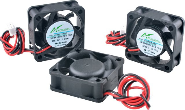 ANCHAOPU Industrie-Lüfter ACP4015 in Schwarz, B/T/H: 40 x 40 x 15 mm, Mehrspannung 5 V/12 V/24 V, leiser Hochgeschwindigkeits-Lüfter für PC und Drucker - Bild 1