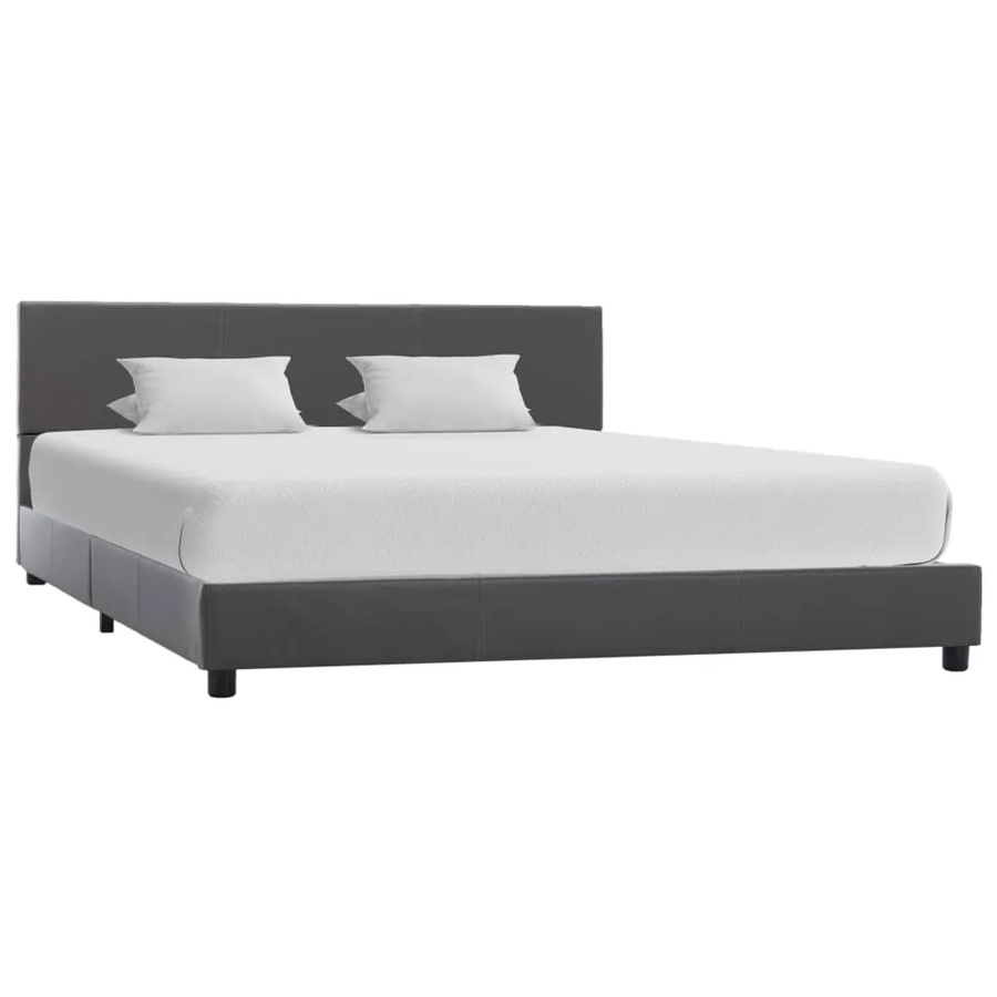 vidaXL Bettgestell in Grau aus Kunstleder mit modernem Design, B/T: 140 x 200 cm - Bild 2