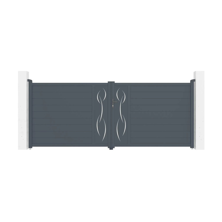 Casanoov Elektrisches Flügeltor Life aus Aluminium in Grau inklusive Ranger B150 Drehtorantrieb, B/H: 400 x 160 cm - Bild 2