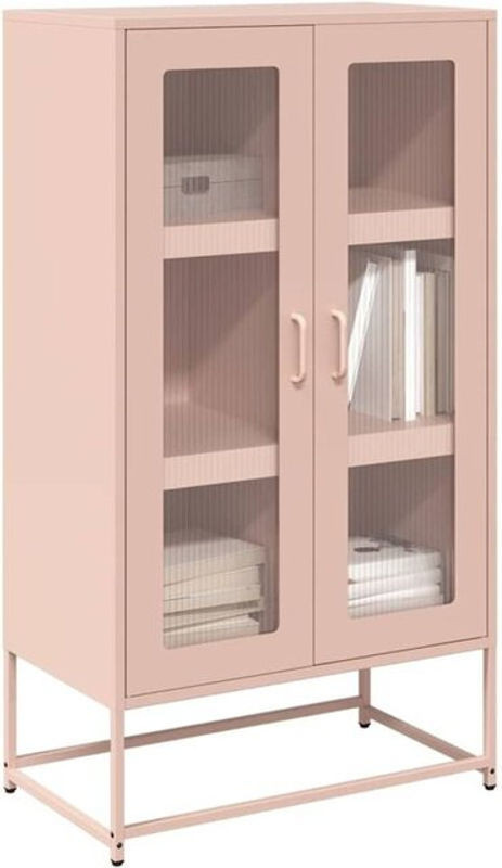 Vidaxl Highboard Modern Rosa aus Stahl, B/T/H: 68 x 39 x 123 cm - Bild 1