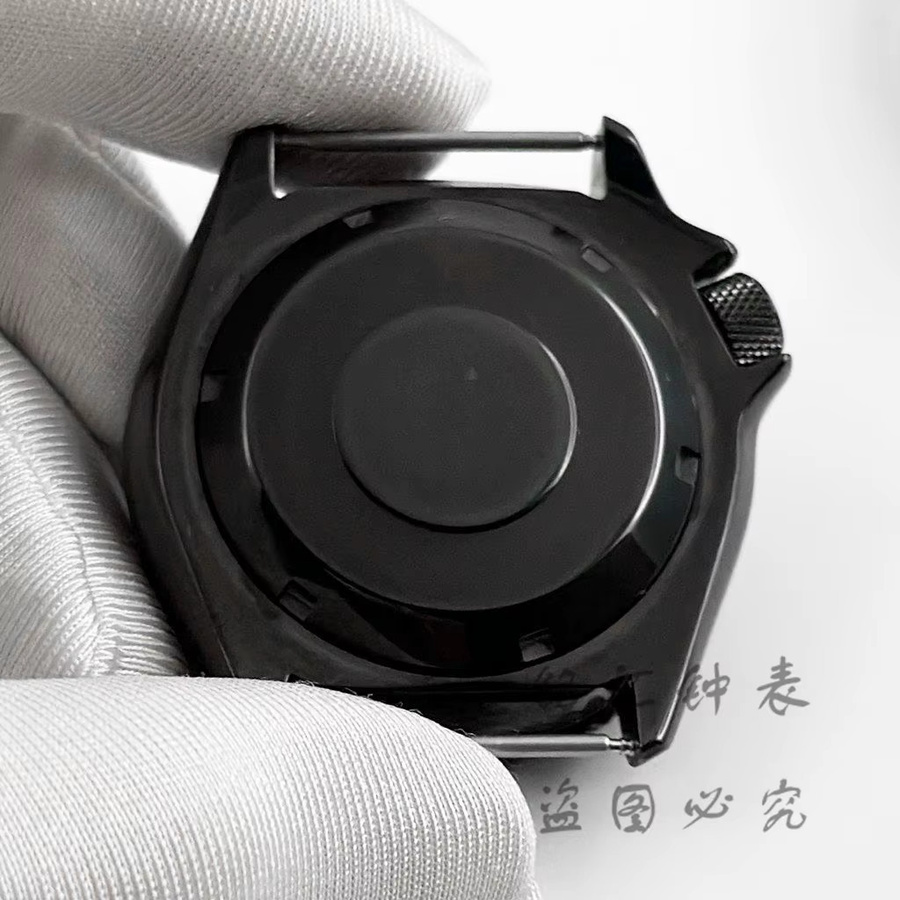LIYAN Uhrengehäuse Edelstahl, Schwarz, 42 mm, schräge Lünette - Bild 5