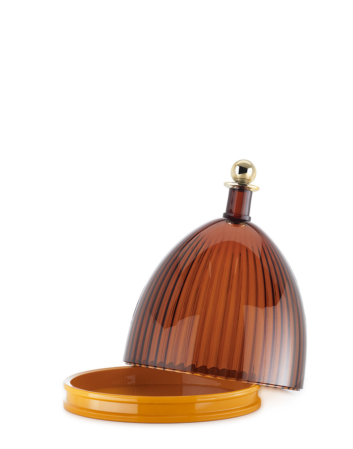 Kartell La Coupole Tablett mit Glocke in Multicolour und Braun mit Streifenmuster - Bild 2