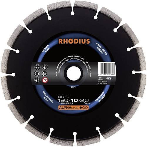 Rhodius DG70 Diamanttrennscheibe für Beton in Schwarz, Durchmesser: 125 mm, Bohrungs-Ø: 22,23 mm - Bild 1