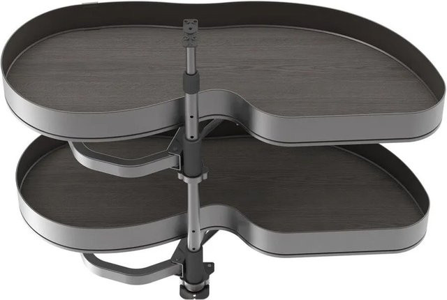 Emuca Ecksystem Lake Harmony Küchenmodul Links in Anthrazitgrau aus Stahl und Holz mit Soft-Close-Türen - Bild 1